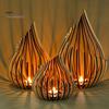 Cozy Home Candle Decor Wooden Holder Modern Minimalist Style Candlestick Tea Light Handcrafted Pillar Warm Glow Stand for Dining Table Fireplace Shelf