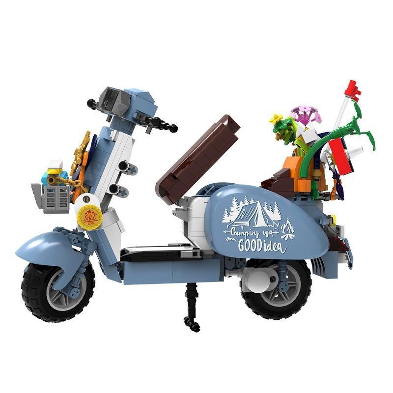 4pcs Trendy Lamb VASPE Motorcycle Building Blocks Assembly Toy for Educational Institutions Gifts Boys Girls