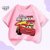 Children's Anime Sports Car Cotton T-shirt - Summer 2026 European & American Fashion
