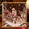 DIY Framed Pearl Painting Kit with Nutcracker Santa Sleigh Reindeer 5D Sparkling Bead Art Canvas Ready to Display Home Decor Gift Idea