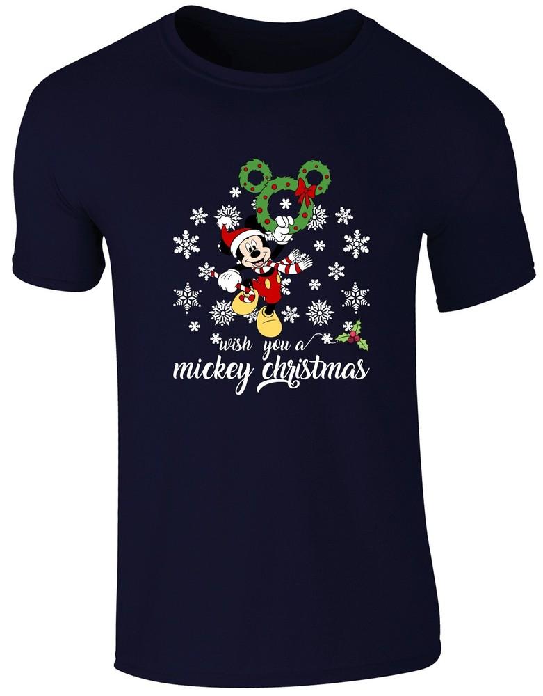 Mickey Mouse Christmas Tshirt Vintage Funny Mickey Xmas Festive Gift Unisex Top