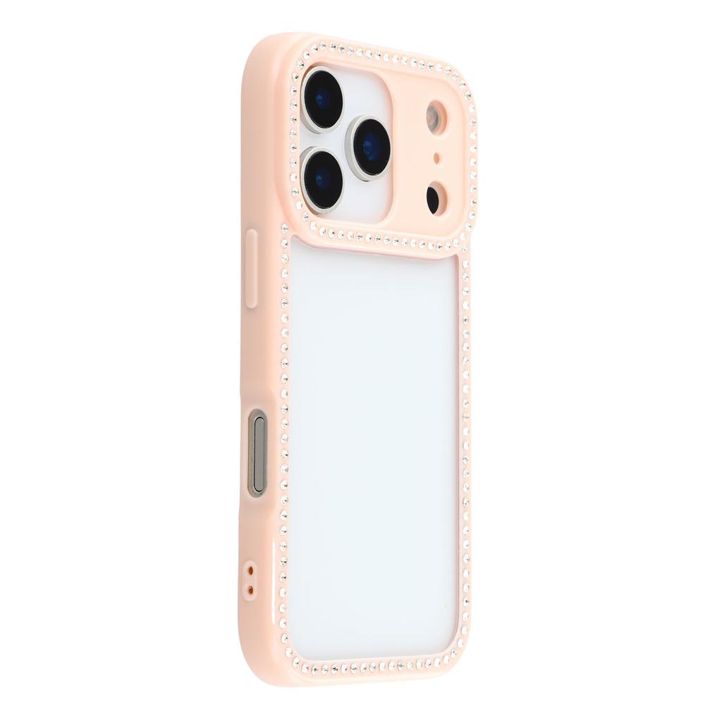 For iPhone 17 Pro Case Sparkling Rhinestone Decor TPU+PC Clear Phone Back Cover