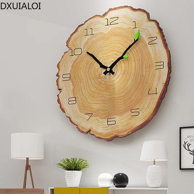 Decorazione casa nordica orologio da parete soggiorno silenzioso anello annuale orologio al quarzo Asia creativo imitazione venatura legno orologio 12 pollici