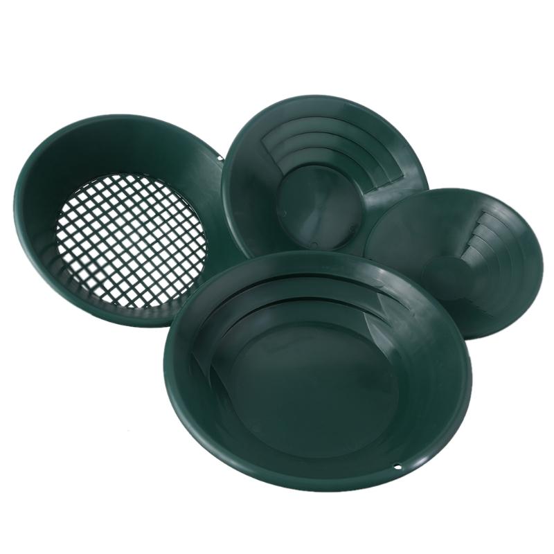 Upgraded Outdoor Gold Pan Gold Prospecting Tool Quality Plastic Made 4 Pieces/set Durable River Tool Multipurpose Pan