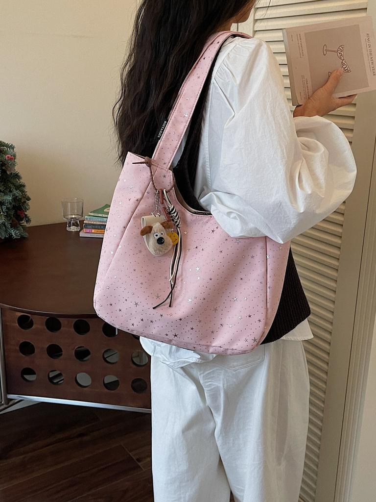 Crossborder Fashion Canvas Handbag For Daily Casual Use With Polka Dot Design