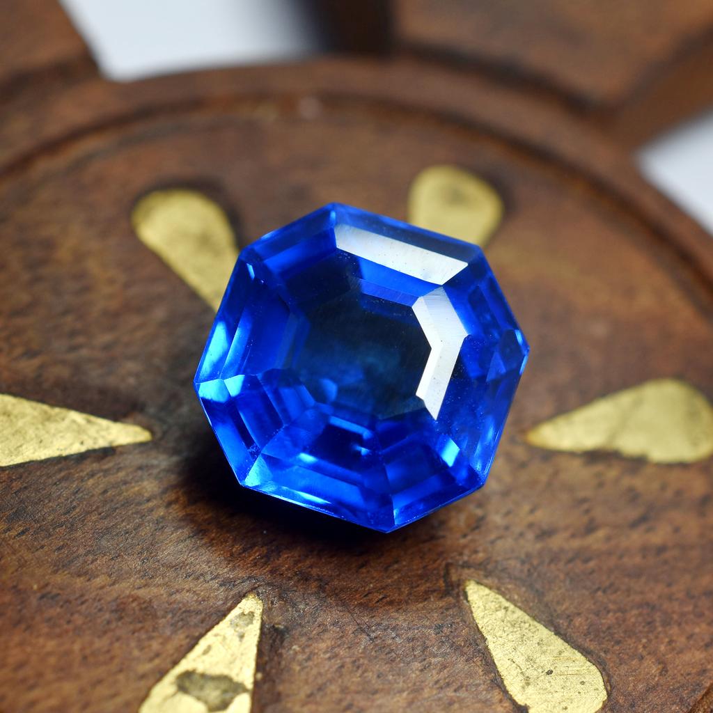 11.25 Ct Natural CERTIFIED Ceylon Sapphire blue SQUARE Shape Loose Gemstone AM-35