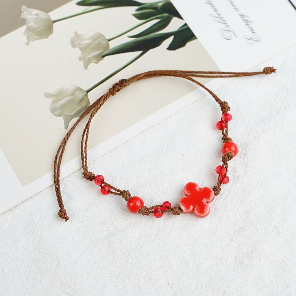 Ceramic beaded bracelet small fresh ancient style national style simple bracelet summer