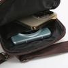 Genuine Leather Crossbody Phone Bag for Men & Women, Compact Shoulder Pouch with Zipper, Card Slots & Snap Pocket, Everyday Travel Wallet