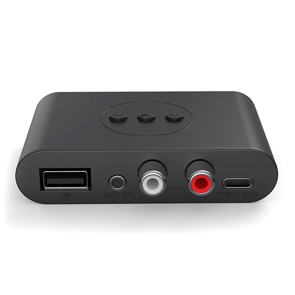 

Bluetooth 5.2 Аудіоприймач NFC U Диск RCA 3,5 мм AUX USB Стерео Музика Бездротовий адаптер з мікрофоном для автомобільного комплекту Підсилювач динаміків