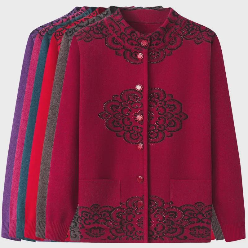 Babiččin pletený kardigan: Útulný sametový svetr na jaro, podzim a zimu