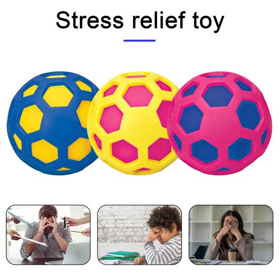 Slow Rebound Toy Colorful Grid Stress Ball, TPR Rising Fidget for Anxiety Relief, Palm-sized Reliever Soft Squeeze Decompression Ball Office