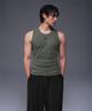 BORN TO WIN B Pendant Pigment Ribbed Sleeveless [Khaki]