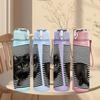 1PC Black Cat Stripe Background Print 750ml Color Plastic Sports Water Bottle Leakproof Flip Straw Lid Suitable for Sports Office Home Use