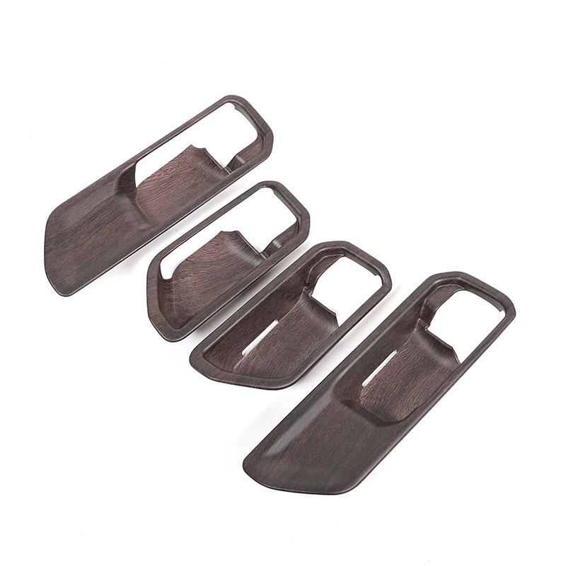 For Toyota Land Cruiser Prado 2024-2025 ABS Carbon Fiber/Black Car Inner Door Handle Door Bowl Decorative Frame Car Accessories