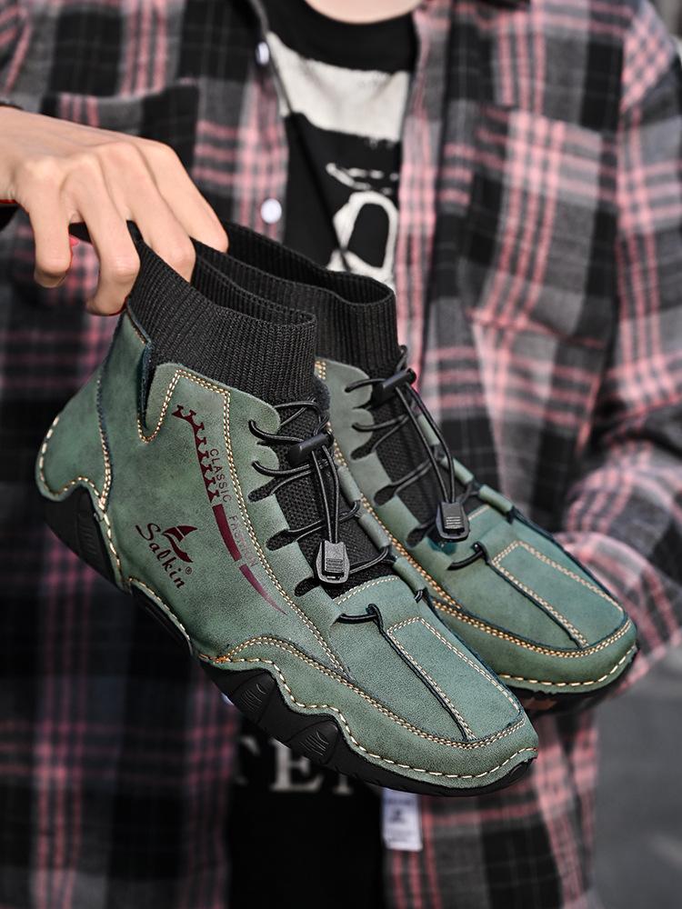 New 2025 octopus men's shoes popular help Martin boots spring and autumn men's casual socks men's boots