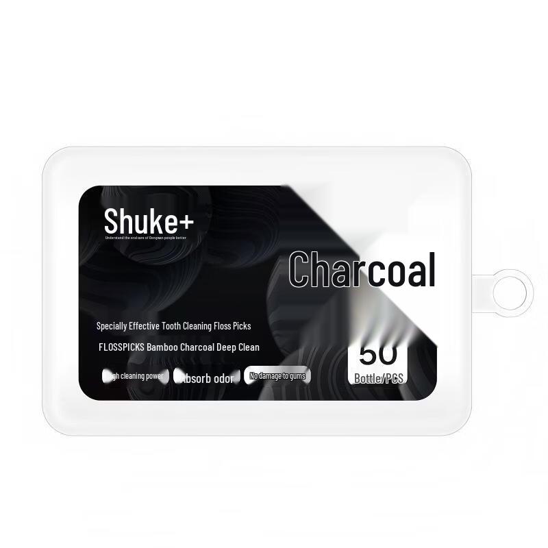 Shuke Portable Bamboo Charcoal Dental Floss Picks