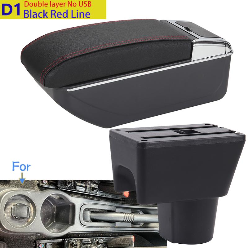 For Renault Duster Armrest For Nissan Terrano 3 Renault Duster Oroc 2012-2018 Car Armrest Box Storage Box parts Car Accessories D1 Black red No USB