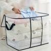 Large Transparent Storage Bag with Zipper &Handle,Heavy-Duty Plastic Suitcase for Clothes,Bedding,Travel,Moving,Seasonal Storage