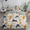 Cartoon Bedding Set Cute Cats Printed 3D Duvet Cover Set Twin Full Queen King Double Size Pillowcase Bedclothes 2/3pcs for Kids