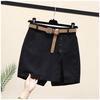 Women's High-Waist A-Line Cotton Skort with Belt - Summer 2025 Korean Style, Versatile Fashion