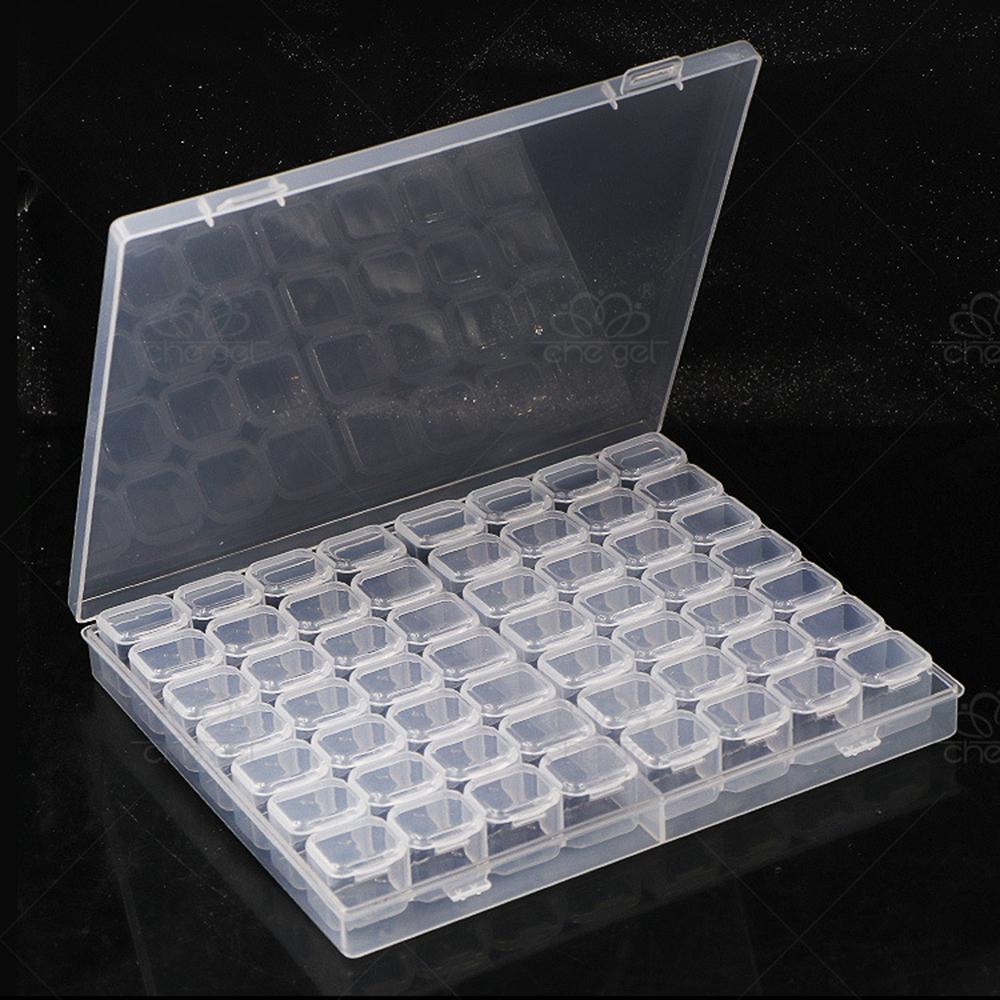 

1PC 56 Compartments Storage Box, Transparent Jewelry Box, Square Diamond Painting Tool Storage