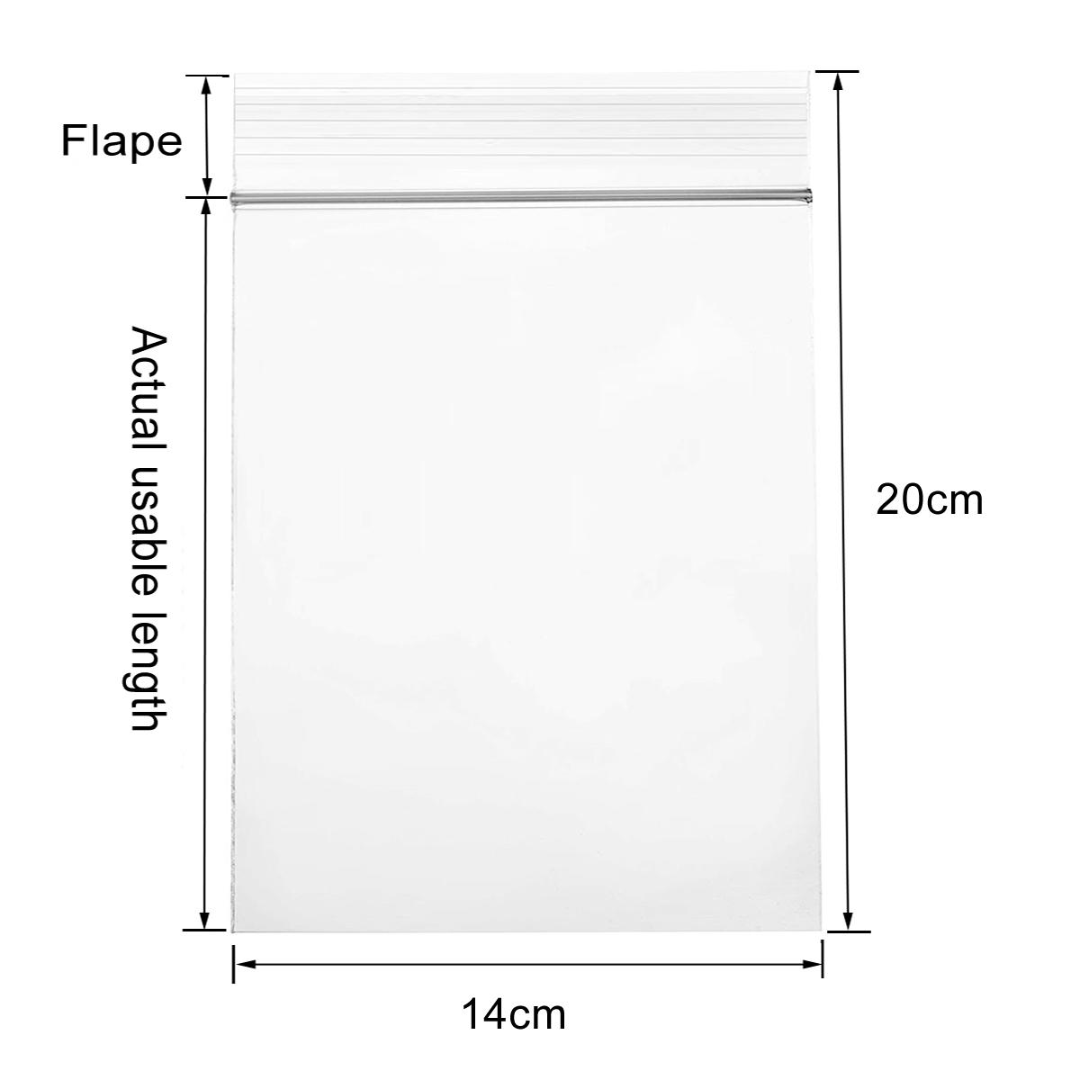 

100 шт., самозапечатывающиеся прозрачные целлофановые пакеты, закрывающиеся пластиковые полиэтиленовые пакеты на молнии, полиэтиленовые пакеты для фотографий, открыток, ювелирных документов, хлебобулочных изделий, печенья, конфет 14x20cm 100pcs