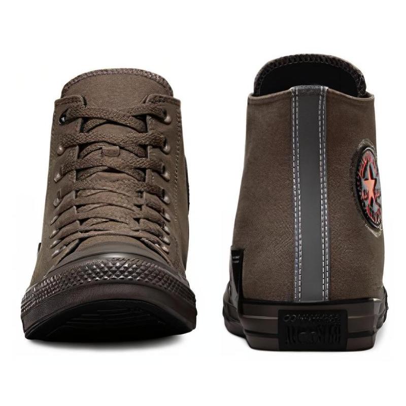 Converse Chuck Taylor All Star Classic Versatile Abrasion Absorbing High Top Canvas Shoes Unisex Black and Brown