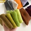 Autumn Winter Knitting Solid Color Korean Japanese Student Girls Mid-calf Socks Retro 1 Pair Women Cotton Loose Socks