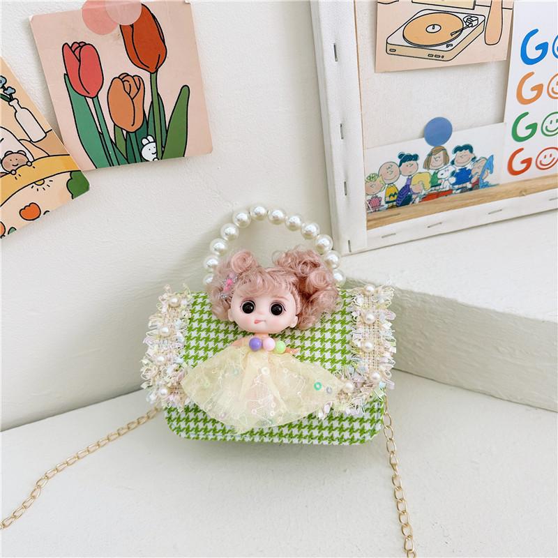 Cute Princess Children's Bag With Stylish Pearl Handle For Little Girls In Colorful Options