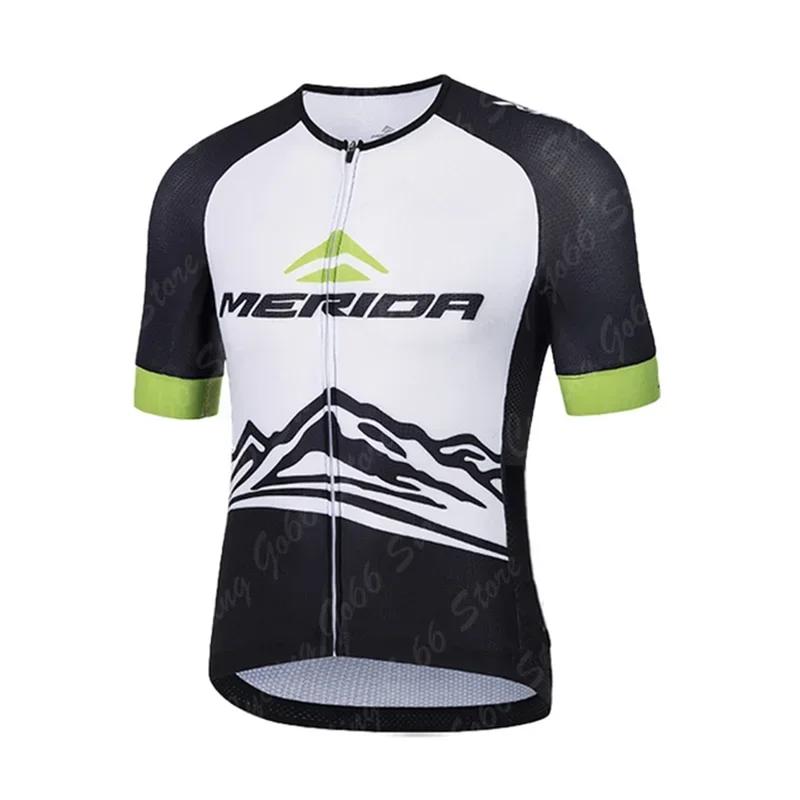 2026 Cyklistický dres Set Merida Letní Krátký rukáv Prodyšný Pánský MTB Kolo Cyklistické oblečení Maillot Ropa Ciclismo Jednotný oblek