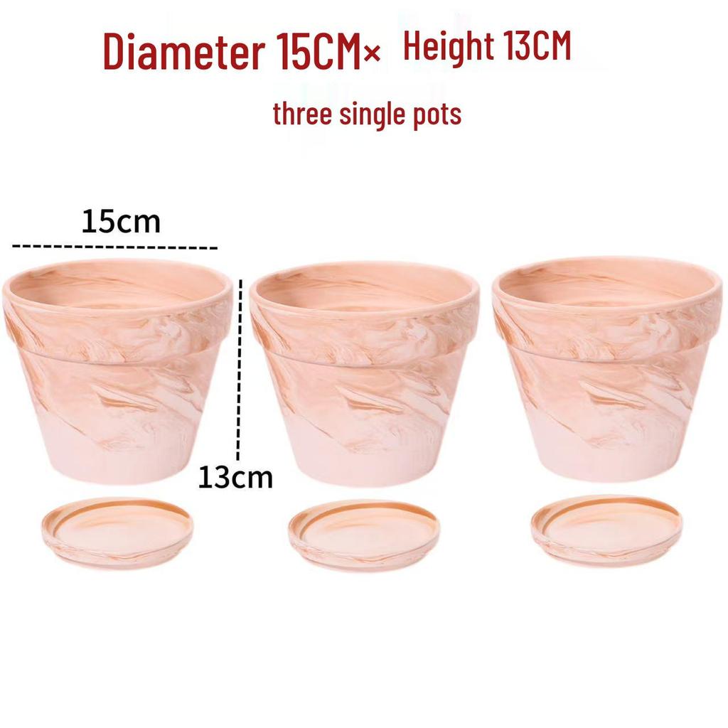 Nordic Style Macchiato Terracotta Flower Pot - Large, Breathable Red Clay with Kiln-Changed Color