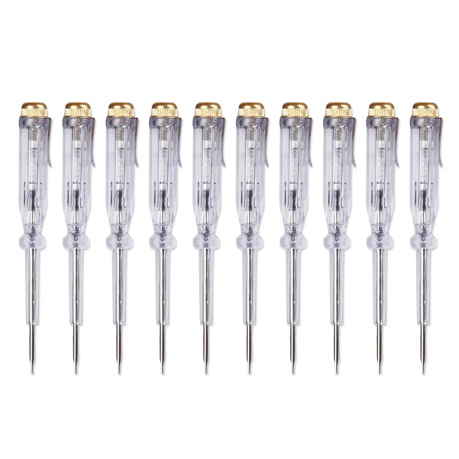 

10Pcs/lot AC/DC100-500V Voltage Tester Slotted Screwdriver Electric Test Tools Voltage Test Pen with Clip Electric Pen