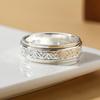 Thai Silver Rotatable Leaf Ring - Pure Silver, Trendy Chinese Style, Creative Decompression Design