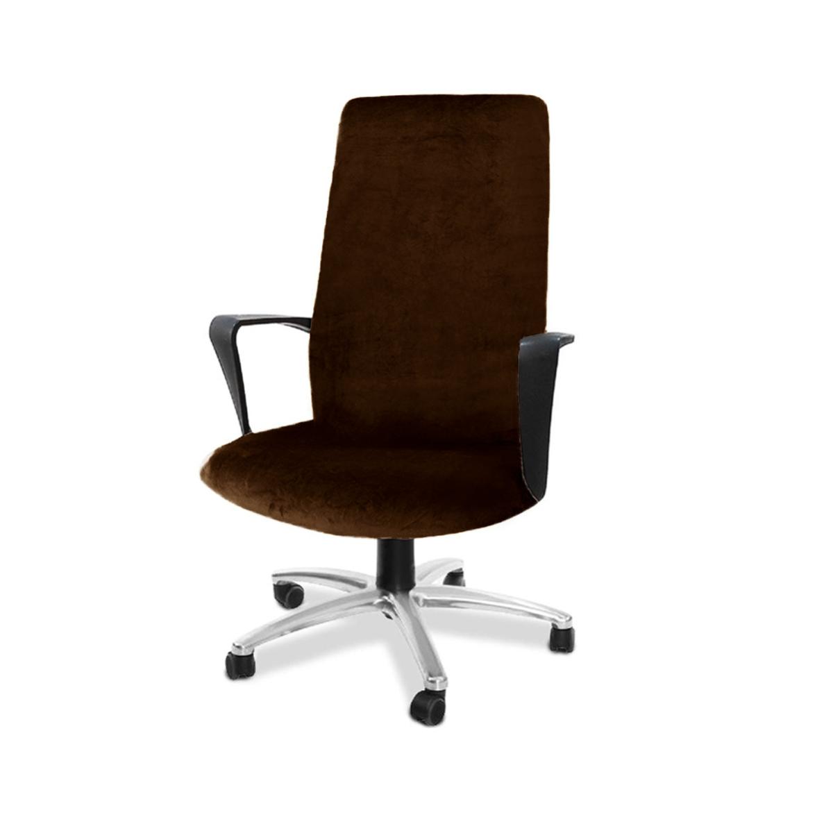 Fluweel Stretch Bureaustoelhoezen Computerstoel Slipcover Afneembaar Wasbaar Draaibaar Bureau Draaibaar Directiestoel Slipcovers L Size