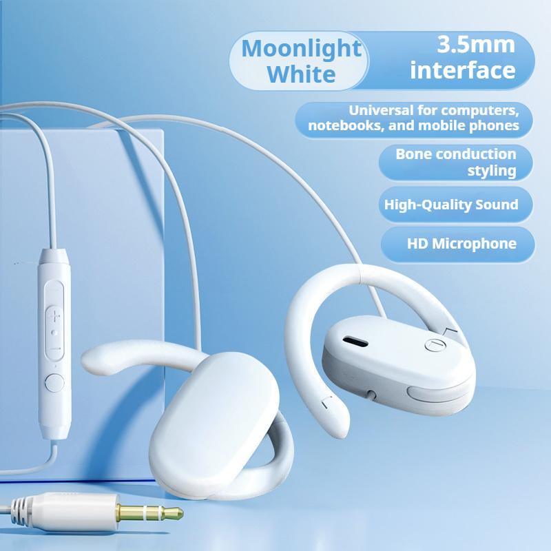 For Business Open Ear Type C&3.5mm Wired Headphones Stereo Sound Sports Earbuds Gamer Headsets Earphones with HD mic For Samsung