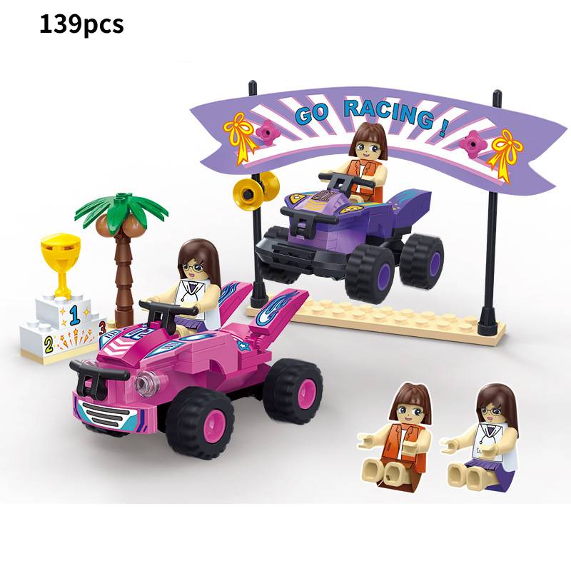 

Small View Street Particle Building Blocks Children Puzzle Assembly Style Sand Sand Buggies