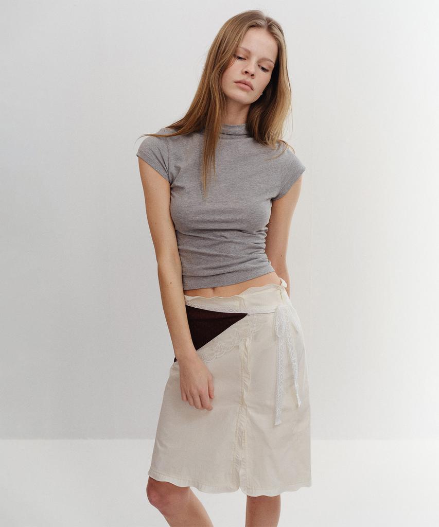 Palo Ruffle Midi Skirt Cream