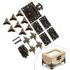 Parts Cabinet Hinges With Screws Zinc Alloy 17Pcs/Set Bronze Cabinet Hinges Hardware Jewelry Wooden Box Latch Hasp