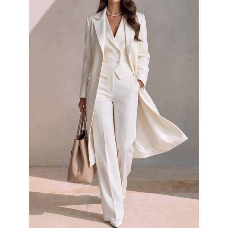 Womens Elegant Business Suit Set: Long