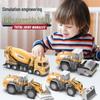 Alloy Engineering Toy Set: Excavator, Bulldozer, Crane, Mixer Truck