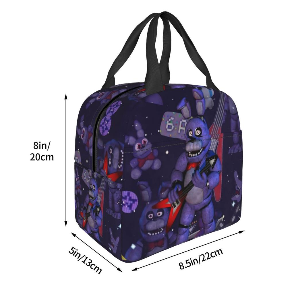 FNAF At Freddys Thermal Insulated Lunch Bag for School Portable Food Bag Thermal Cooler Food Box