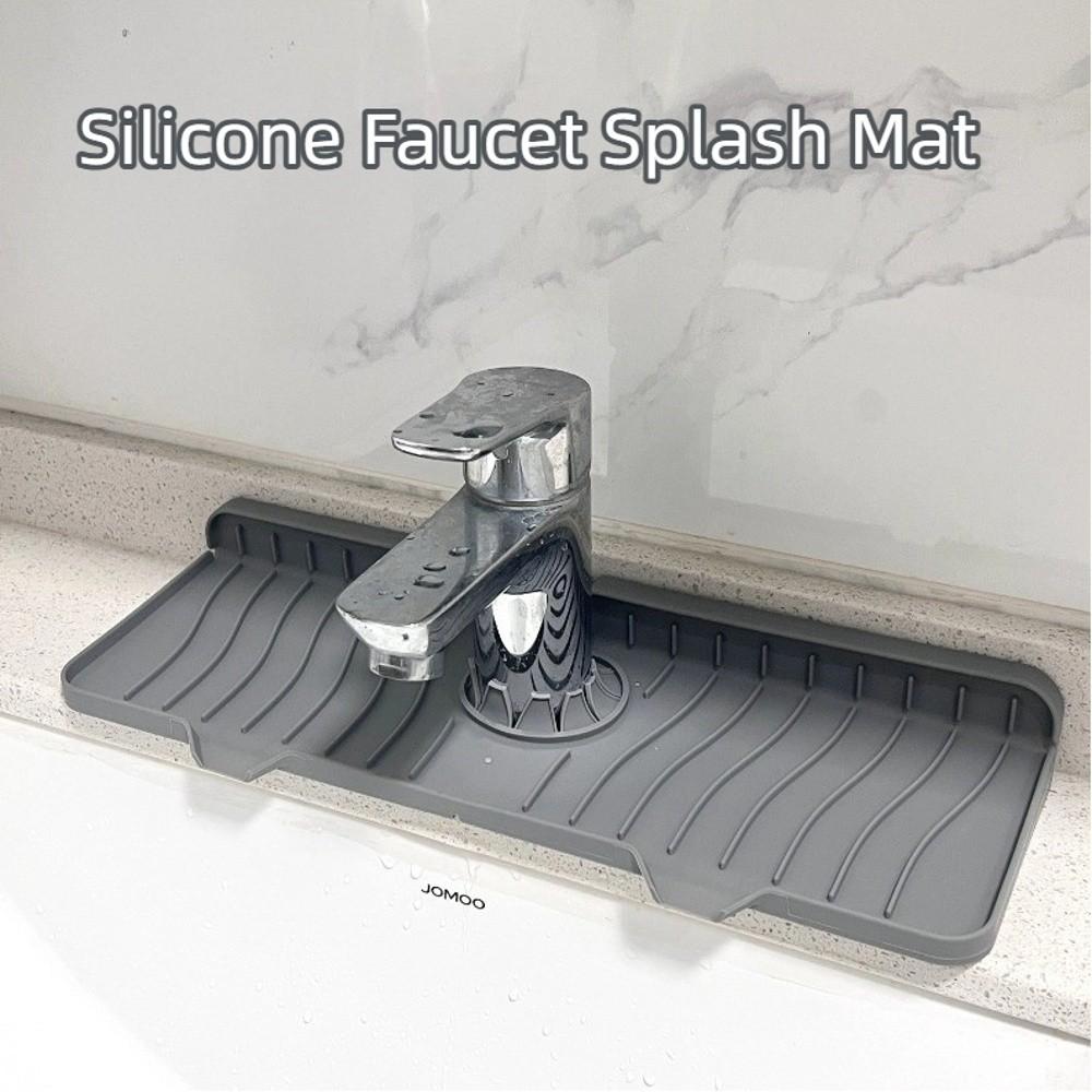 Silicone Faucet Splash Mat Easy Clean Countertop Splash Pad New Sink Water Catcher Mat  Kitchen Use