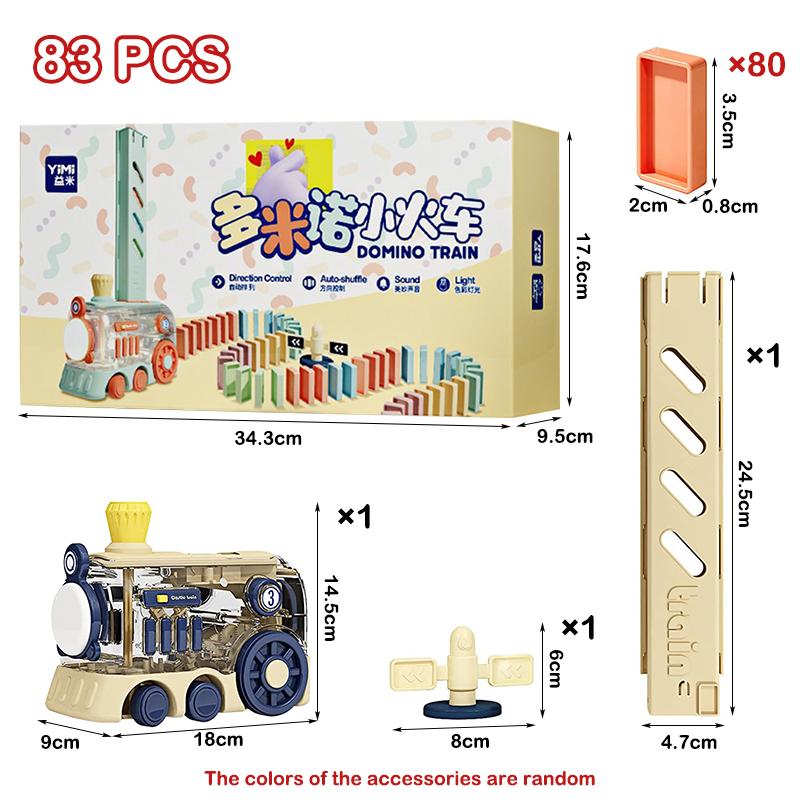 Non-Toxic Electric Domino Train Set Kids Automatic Laying Colorful Domino Train With Lighting Sound Effects Diy Toys Kids Birthday Gift