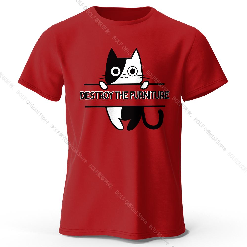 Destroy The Furniture Printed T-Shirt 100% Cotton Oversized Chaotic Graphic Tees for Men Women Summer Tops Anarchy Streetwear