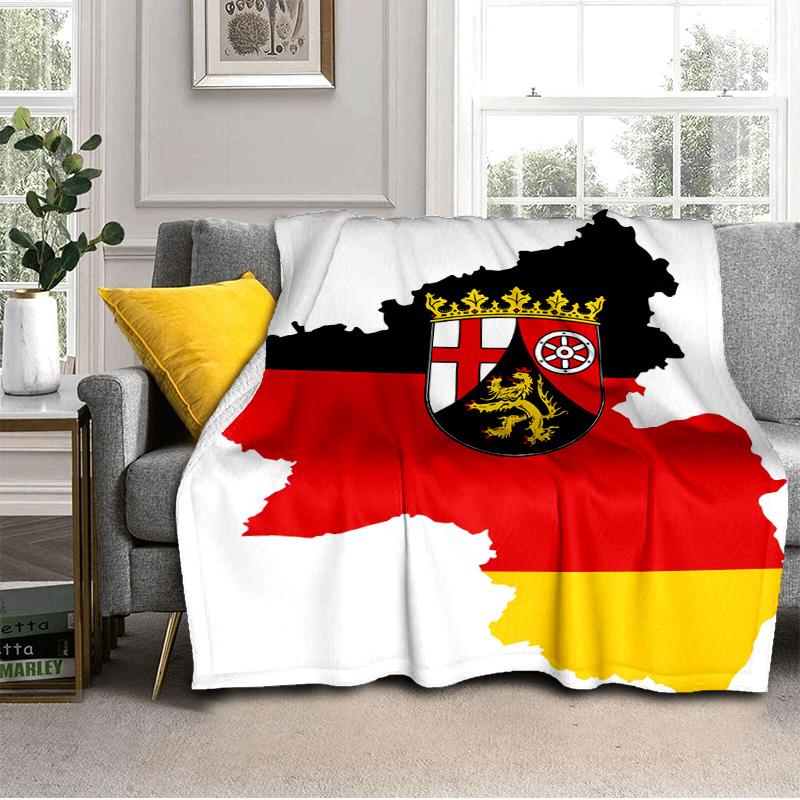 Couverture Drapeau et Carte de l'Allemagne Convient pour les Canapés, Lits, Bureaux et Camping - Cadeau Parfait pour Halloween Noël