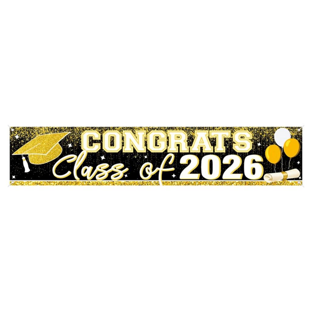 Large Graduation Party Banners Premium Polyester Fabric Graduation Backdrop Vibrantly Print Ideal For 2026 Celebrations