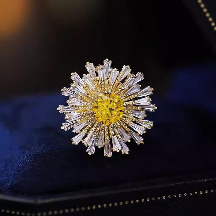 

Брошь National Sunflower Женская брошь Niche Design Sense Crystal Brooch Креативная универсальная антибликовая булавка для костюма Аксессуары
