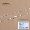 Women's and Men's 999 Pure Silver Clavicle Chain Necklace, 925 Silver Thin Chain, No Pendant, Replacement Accessory.