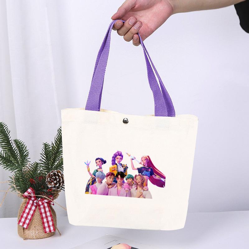 K-Pop Anime Cartoon Printed Student Fashion Casual Canvas Bag Going Out High Value Portable Shoulder Bag
