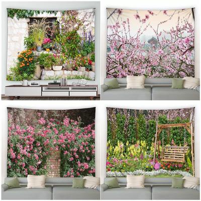 Park Plants Flowers Retro Forests Swing Gardens Wall Hanging Home Living Room Bedroom Decoration Tapestry